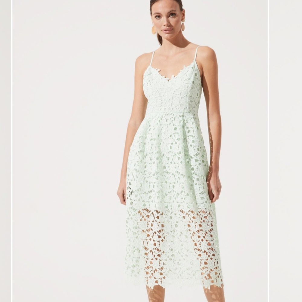 ASTR the label lace overlay A-line dress